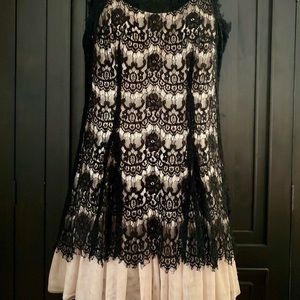 Betsy & Adam Mini Fit & Flare Black Dress Size 8